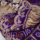 PURE GAZZI SAREE WITH HEAVY GOTA PATI HANDWORK (WITH BLOUSE)  (PURPLE) ##SR066