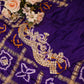 PURE GAZZI SAREE WITH HEAVY GOTA PATI HANDWORK (WITH BLOUSE)  (PURPLE) ##SR066