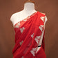 GEORGETTE FABRIC BLOODRED COLOR SAREE WITH FIGURE PATTERN BUTI & CUT WORK BORDER (WITH BLOUSE) ##SR621
