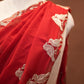 GEORGETTE FABRIC BLOODRED COLOR SAREE WITH FIGURE PATTERN BUTI & CUT WORK BORDER (WITH BLOUSE) ##SR621