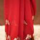 GEORGETTE FABRIC BLOODRED COLOR SAREE WITH FIGURE PATTERN BUTI & CUT WORK BORDER (WITH BLOUSE) ##SR621
