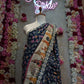 MADHUBANI DESIGN GOTA PATTI AND ZARDOZI HANDWORK SAREE (WITH BLOUSE) BASE NAVY BLUE ##SR0350