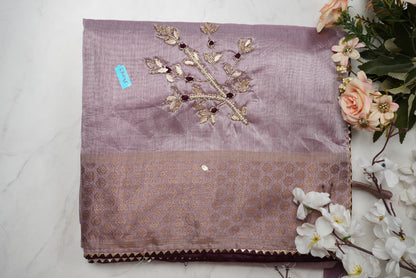 Mix Cotton Fabric with Banarasi Weaving & Buta Handwork Saree ##SR045