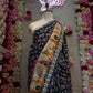 MADHUBANI DESIGN GOTA PATTI AND ZARDOZI HANDWORK SAREE (WITH BLOUSE) BASE NAVY BLUE ##SR0350