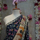 MADHUBANI DESIGN GOTA PATTI AND ZARDOZI HANDWORK SAREE (WITH BLOUSE) BASE NAVY BLUE ##SR0350