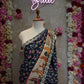 MADHUBANI DESIGN GOTA PATTI AND ZARDOZI HANDWORK SAREE (WITH BLOUSE) BASE NAVY BLUE ##SR0350