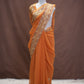 GEORGETTE FABRIC SAREE WITH HEAVY BORDER, ALOG WITH SMALL BUTI (WITH CONTRAST BLOUSE) ##SR630