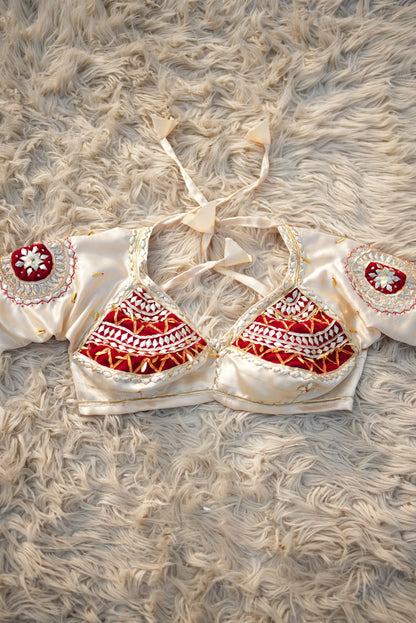 RAJASTHANI AANGI BLOUSE WITH KACCHI GOTA PATTI WORK (PRE-BOOKING ITEM) ##HB120