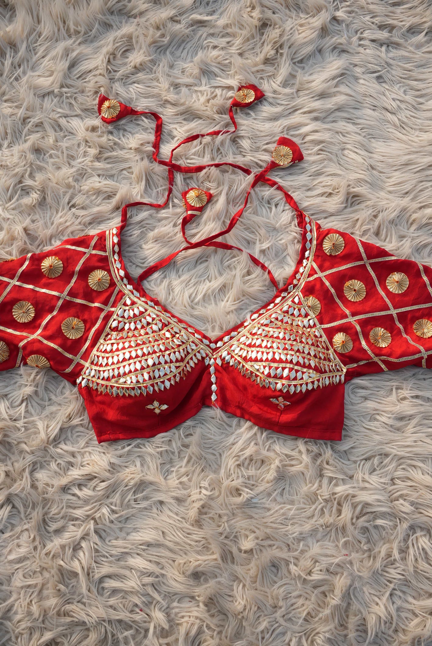 RAJASTHANI AANGI BLOUSE WITH KACCHI GOTA PATTI WORK (PRE-BOOKING ITEM) ##HB123