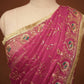 CHIFFON FABRIC DARBARI SAREE WITH AARI TARI WORK AND LASE PATTERN (WITH BLOUSE) ##SR631