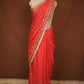CHIFFON FABRIC DARBARI SAREE WITH AARI TARI WORK AND LASE PATTERN (WITH BLOUSE) ##SR631