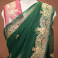 GEORGETTE FABRIC SAREE WITH AARI TARI & CUTDANA AND RESHAM WORK (WITH BLOUSE)  ##SR632