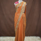 GEORGETTE FABRIC SAREE WITH AARI TARI & CUTDANA AND RESHAM WORK (WITH BLOUSE)  ##SR632