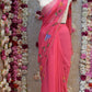 BRUSH PRINT SAREE WITH CUTDANA WORK (WITH BLOUSE)   ##SR0332