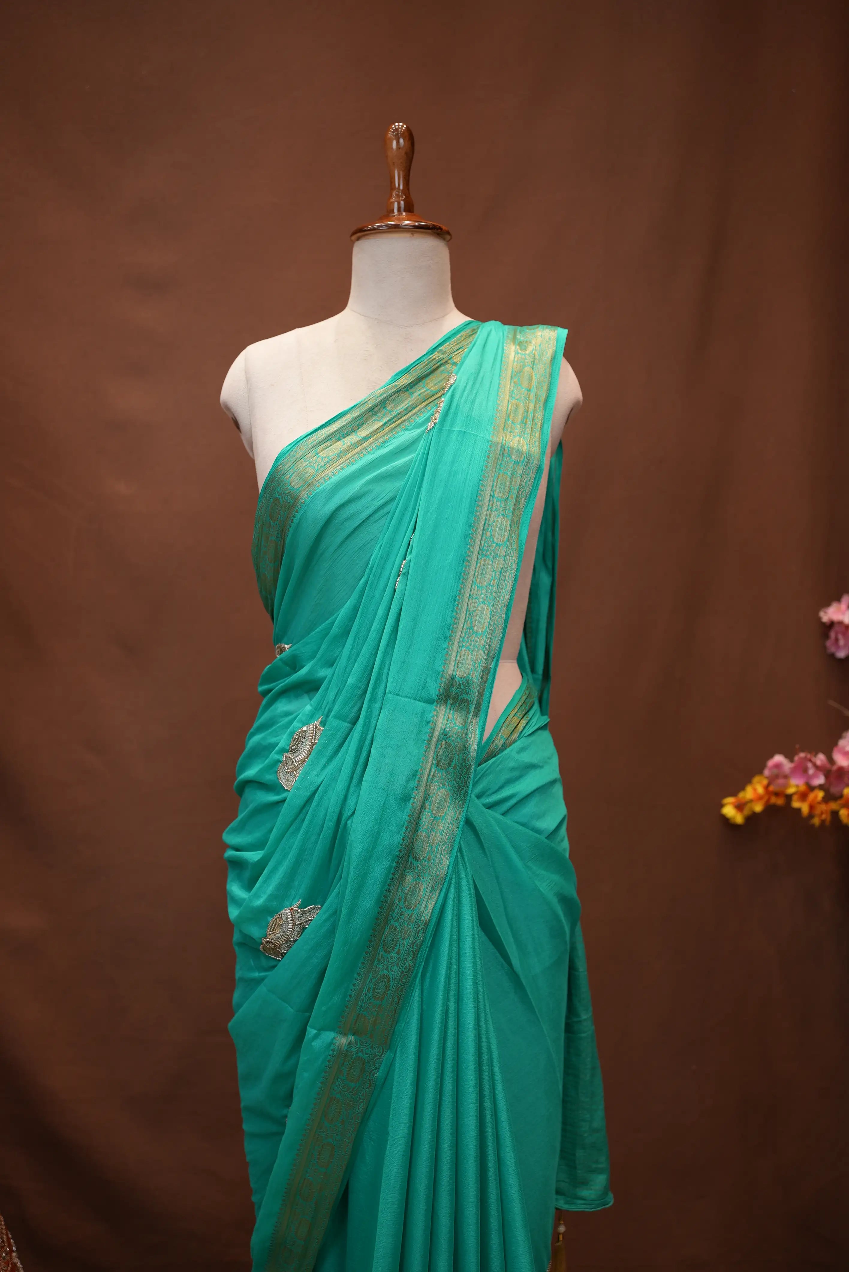 Banarasi Saree with Heavy Weaving Border (With blouse)