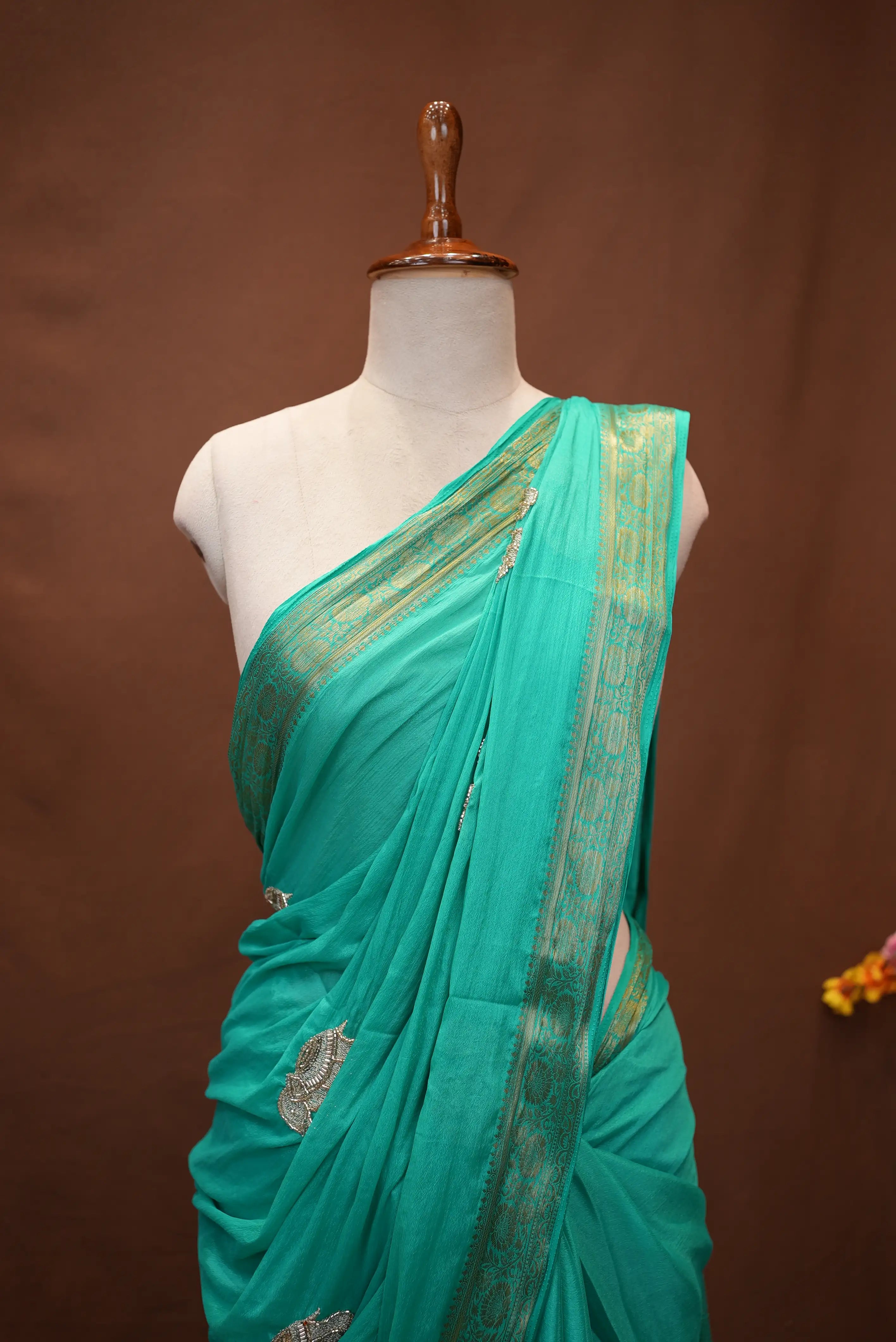 Banarasi Saree with Heavy Weaving Border (With blouse)