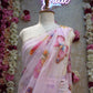 BUTTERFLY PRINT SAREE WITH CUT DANA WORK AND BANARSI WEAVING PATTERN BLOUSE ##SR0336