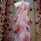 BUTTERFLY PRINT SAREE WITH CUT DANA WORK AND BANARSI WEAVING PATTERN BLOUSE ##SR0336