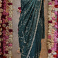 CRYSTAL FABRIC SAREE WITH JARKAN AND CUTDANA WORK & HEAVY JALL PATTERN (WITH BLOUSE) ##SR0337