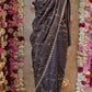 CRYSTAL FABRIC SAREE WITH JARKAN AND CUTDANA WORK & HEAVY JALL PATTERN (WITH BLOUSE) ##SR0337