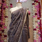 CRYSTAL FABRIC SAREE WITH JARKAN AND CUTDANA WORK & HEAVY JALL PATTERN (WITH BLOUSE) ##SR0337