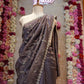 CRYSTAL FABRIC SAREE WITH JARKAN AND CUTDANA WORK & HEAVY JALL PATTERN (WITH BLOUSE) ##SR0337