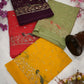 Moss Georgette Fabric with Aari Tari Work – 5.5 Meter Cut (Without Blouse) ##SR003