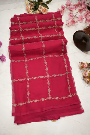 Georgette Aari Tari Saree with Blouse