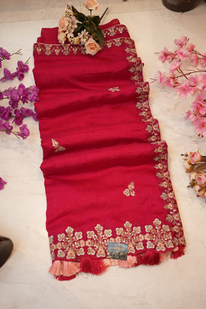 Dola Silk Saree with Sequence and Dori Work