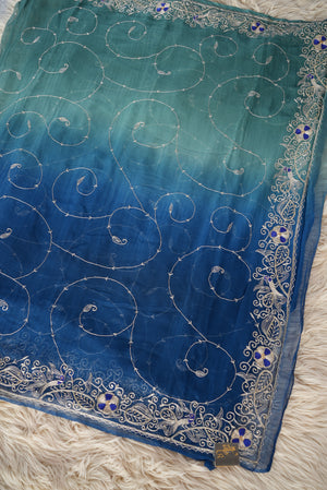 PURE CHIFFON SAREE WITH SHADED TONE ( WITH BLOUSE )   ##SR415