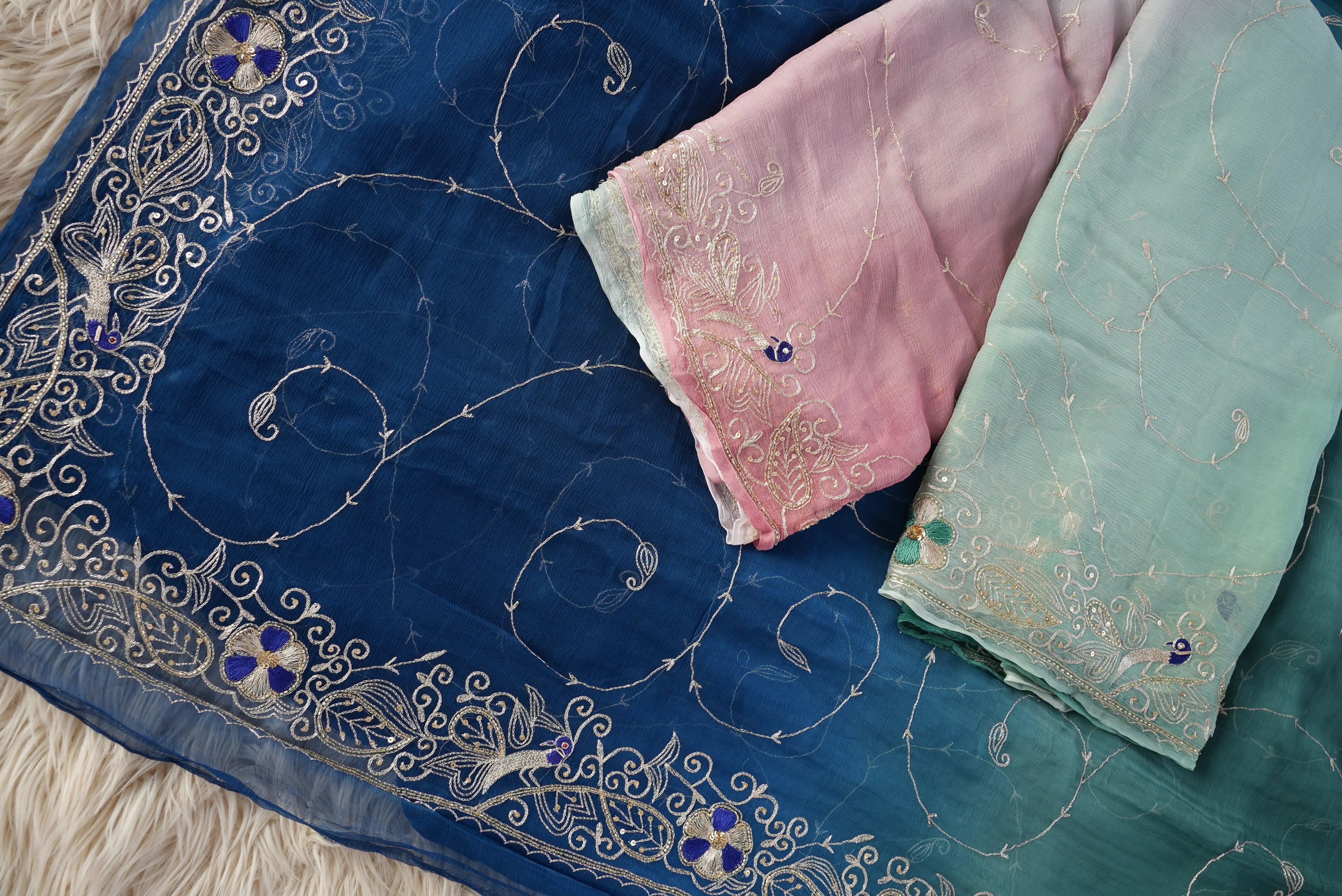 Pure Chiffon Saree with Shaded Tone (With Blouse)