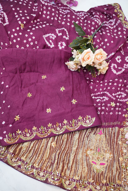 Pure Gajji Silk Saree with Hand Zardozi Work and Heavy Blouse ##SR021