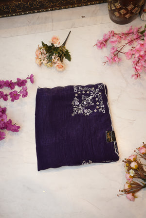 Crunchy Silk Saree with Handwork Border and Pallu Buta