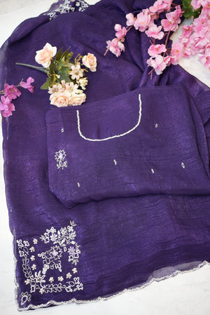 Crunchy Silk Saree with Handwork Border and Pallu Buta