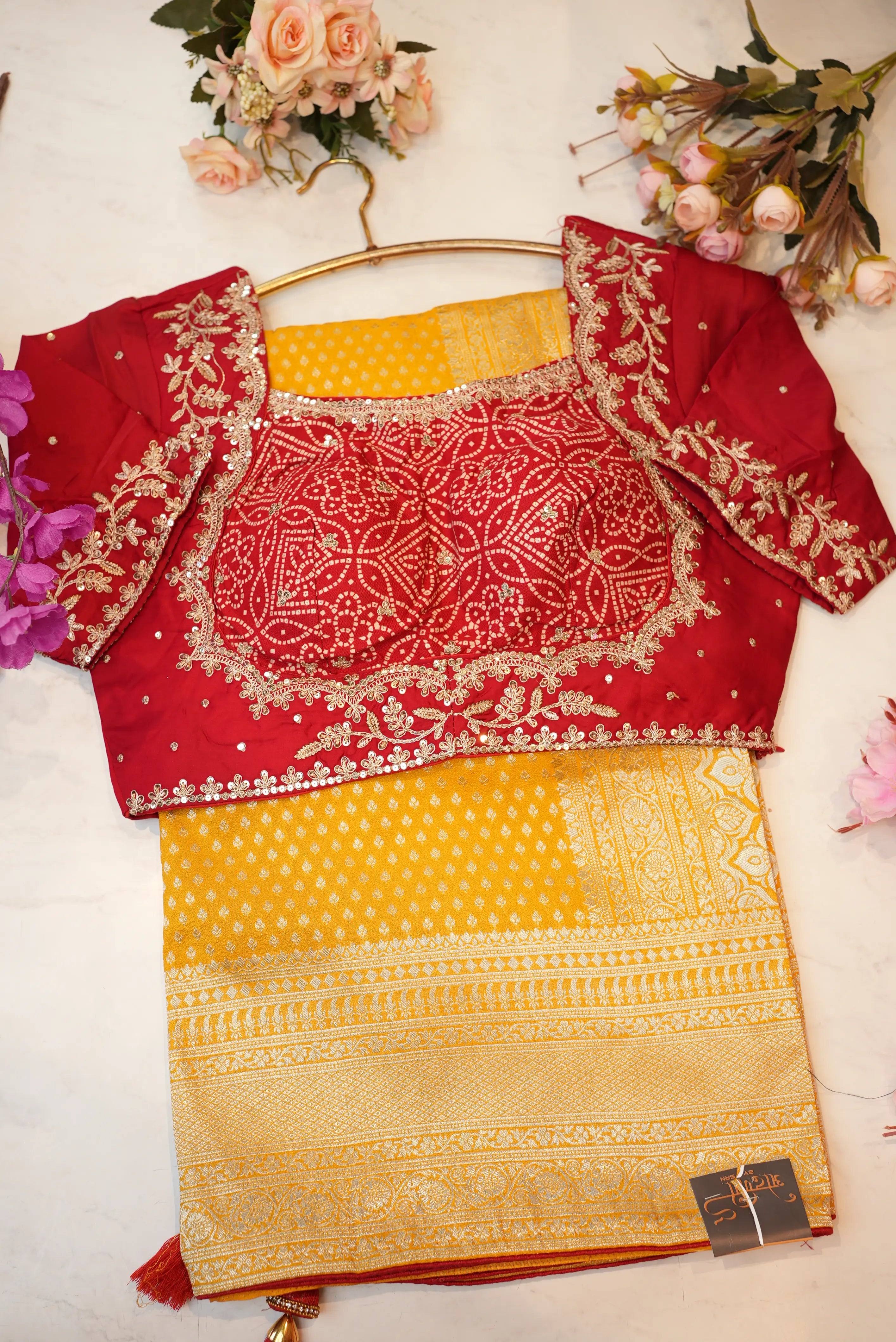 Banarasi Silk Weaving Saree with Stitched Heavy Blouse ##SR018