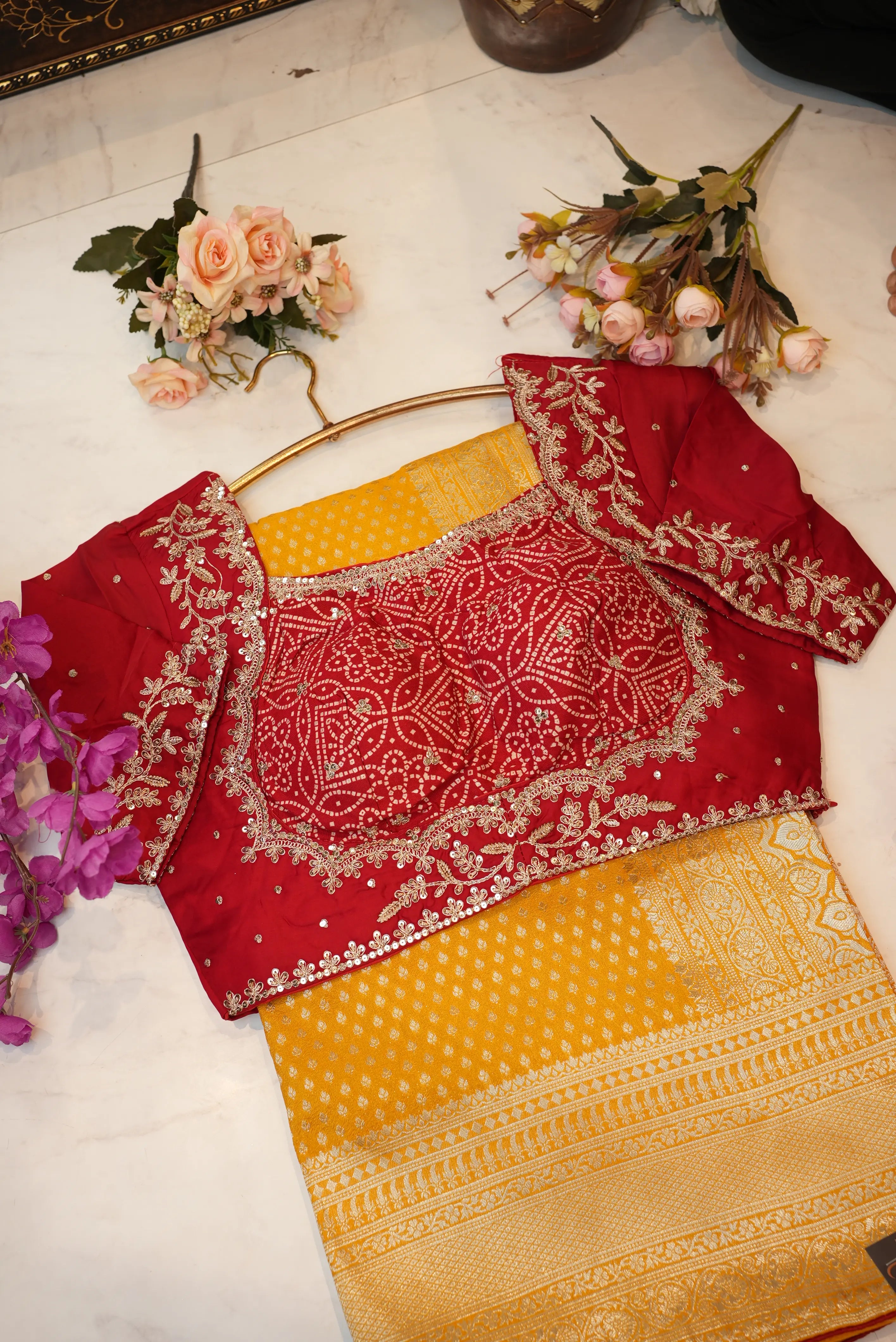 Banarasi Silk Weaving Saree with Stitched Heavy Blouse ##SR018