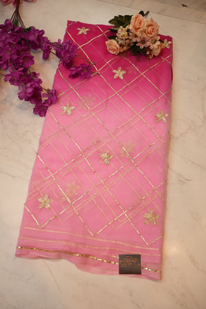 Moss Georgette Saree with Sirhiya Gota Patti Work