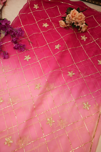 Moss Georgette Saree with Sirhiya Gota Patti Work
