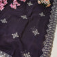 Embroidery Saree with Border and Buta Design