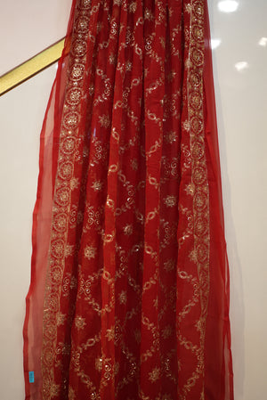 RAJPUTI SAREE WITH JAAL PATTERN ON ROYAL GEORGETTE FABRIC (WITHOUT BLOUSE)    ##SR0362
