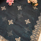 Embroidery Saree with Border and Buta Design ##SR008