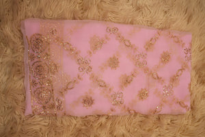 RAJPUTI SAREE WITH JAAL PATTERN ON ROYAL GEORGETTE FABRIC (WITHOUT BLOUSE)    ##SR0362