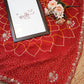 Rajasthani Lotus Bandhej Saree with Handwork ##SR016