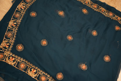 KARWA CHAUTH SPECIAL RAJPUTI SAREE ON GEORGETE FABIRC ##SR0359