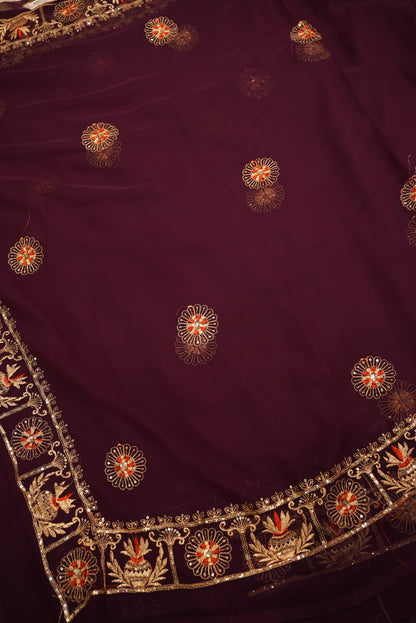 KARWA CHAUTH SPECIAL RAJPUTI SAREE ON GEORGETE FABIRC ##SR0359