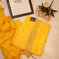 Pure cotton hand bandej tie work suit with chiffon dupatta (UNSTITCHED) ##SF004