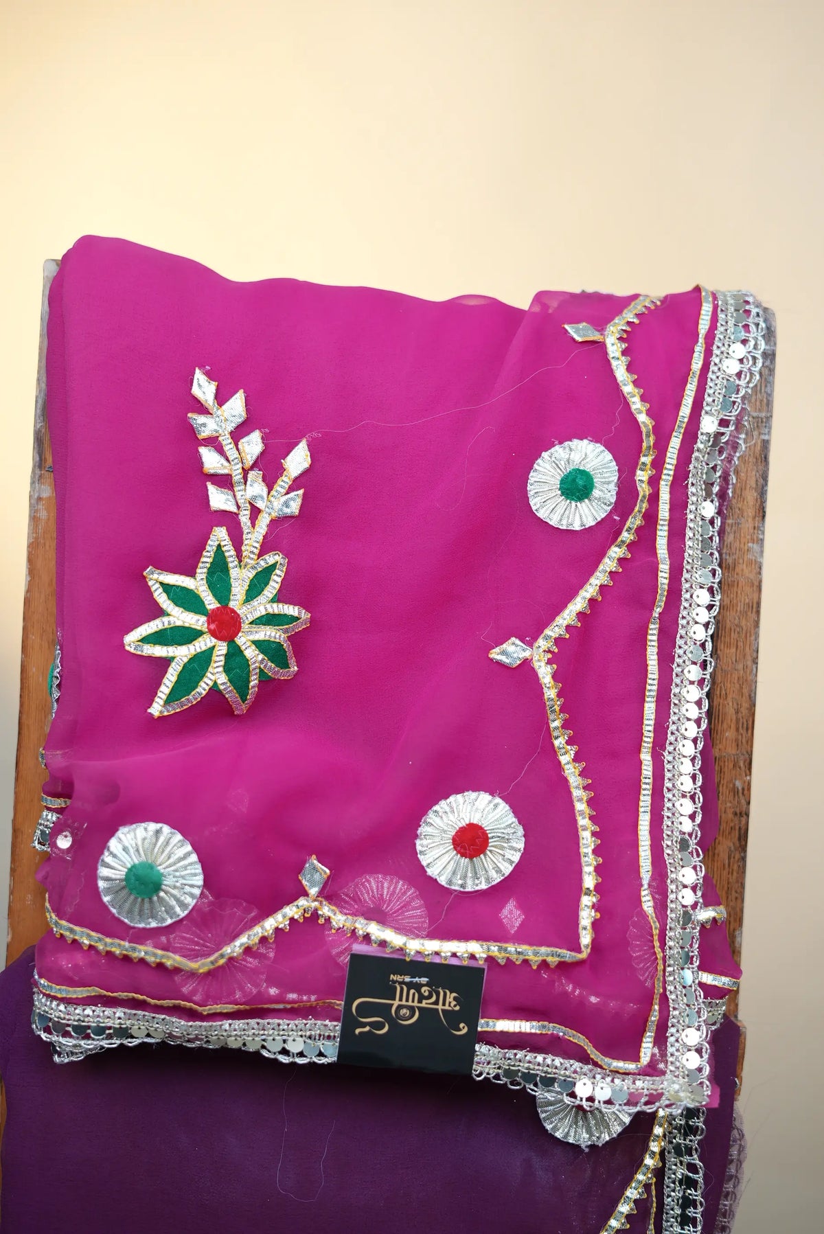 Pure Georgette Saree With Kacchi Gota Patti Handwork (Only Saree – Without Aangi Blouse)