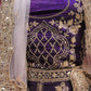 CRUSH TISSUE FABRIC LEHENGA WITH HEAVY FALIR AND HEAVY WORK WITH CONTRAST DUPATTA ##LC025