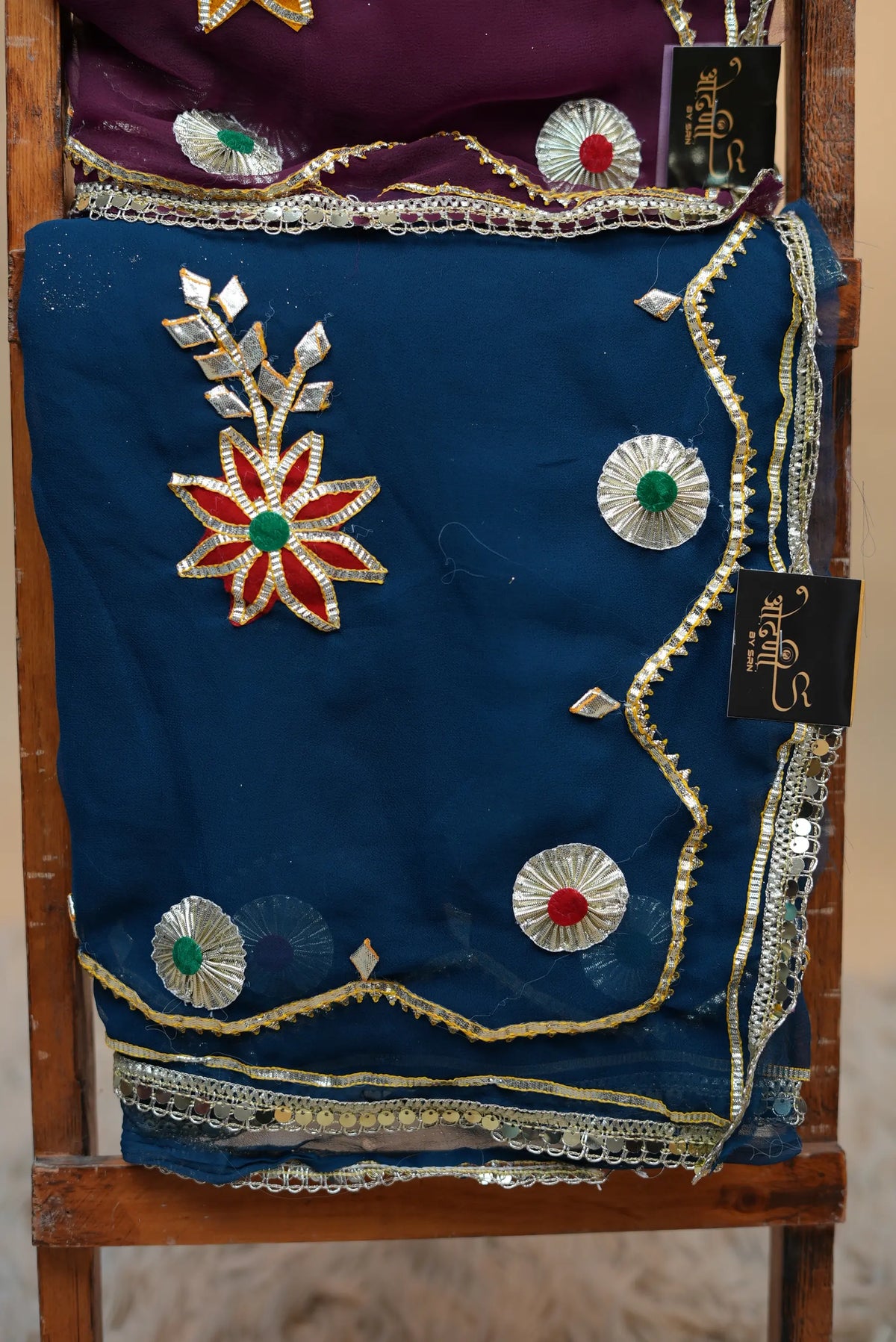 Pure Georgette Saree With Kacchi Gota Patti Handwork (Only Saree – Without Aangi Blouse)