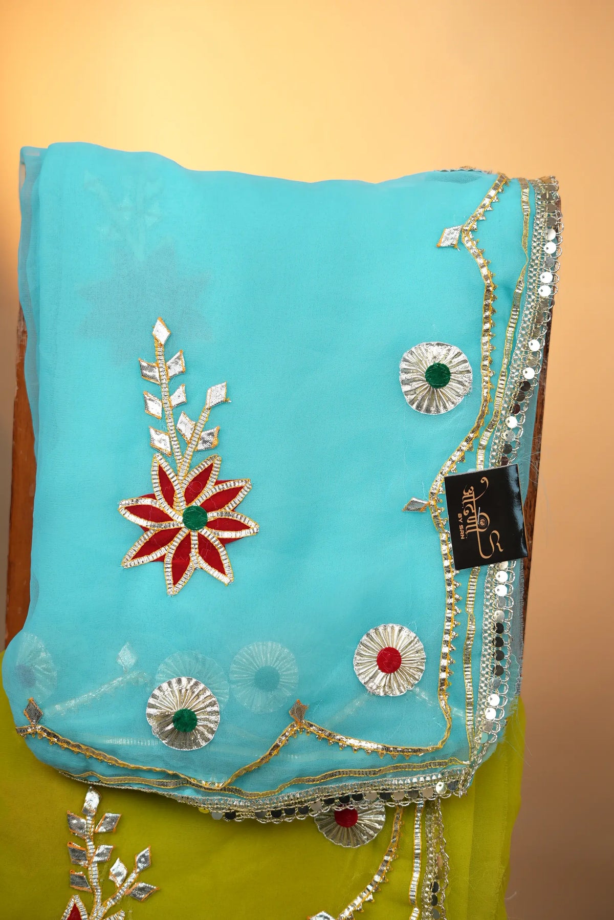 Pure Georgette Saree With Kacchi Gota Patti Handwork (Only Saree – Without Aangi Blouse)